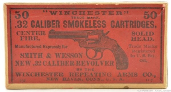 Excellent winchester 32 s&w ammo picture box 11-7 date code - image 2