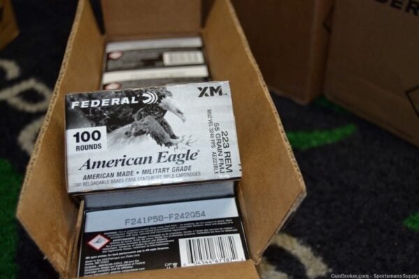 500rnds federal american eagle 223 rem 55 grain fmj - image 2