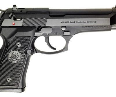 Beretta 92FS 9mm, 4.9" Barrel, Black, 3 Dot Sights, 15rd