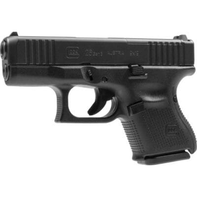 Glock G26 Gen 5 M.O.S. 9mm, 3.43" Barrel, Black, Fixed Sights, 10rd