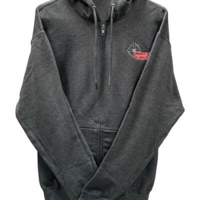 Impact Guns Zip Up Sweatshirt, Heather Gray, 2XL