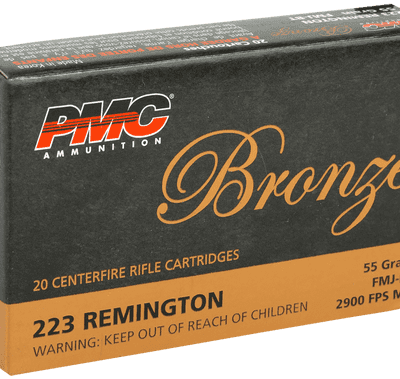 Pmc bronze 223 remington, 55gr, full metal jacket, boat tail, 20rd box