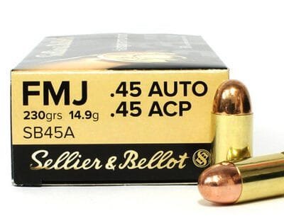 Sellier & bellot. 45 acp 230gr, fmj, 50rd box