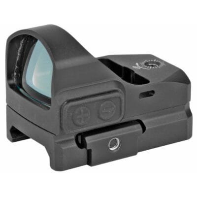 Truglo tru tec micro green dot, 1x23, 3moa, 23mm x 17mm multi coated objective lens, matte black, hardshell cover and picatinny mount, cr2032 battery included