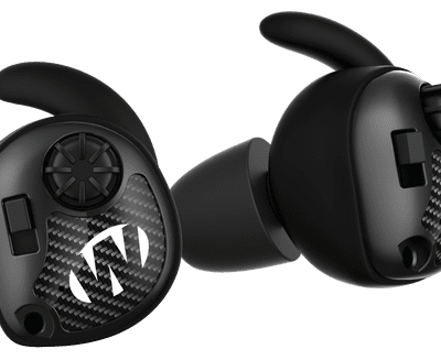 Walker's Silencer Electronic Ear Buds Polymer 25 dB In The Ear Matte Black with Carbon Fiber Accents Adult